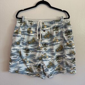 Tommy Bahama Men's Hawaiian Print Floral Blue Swim Trunks Shorts Size XXL